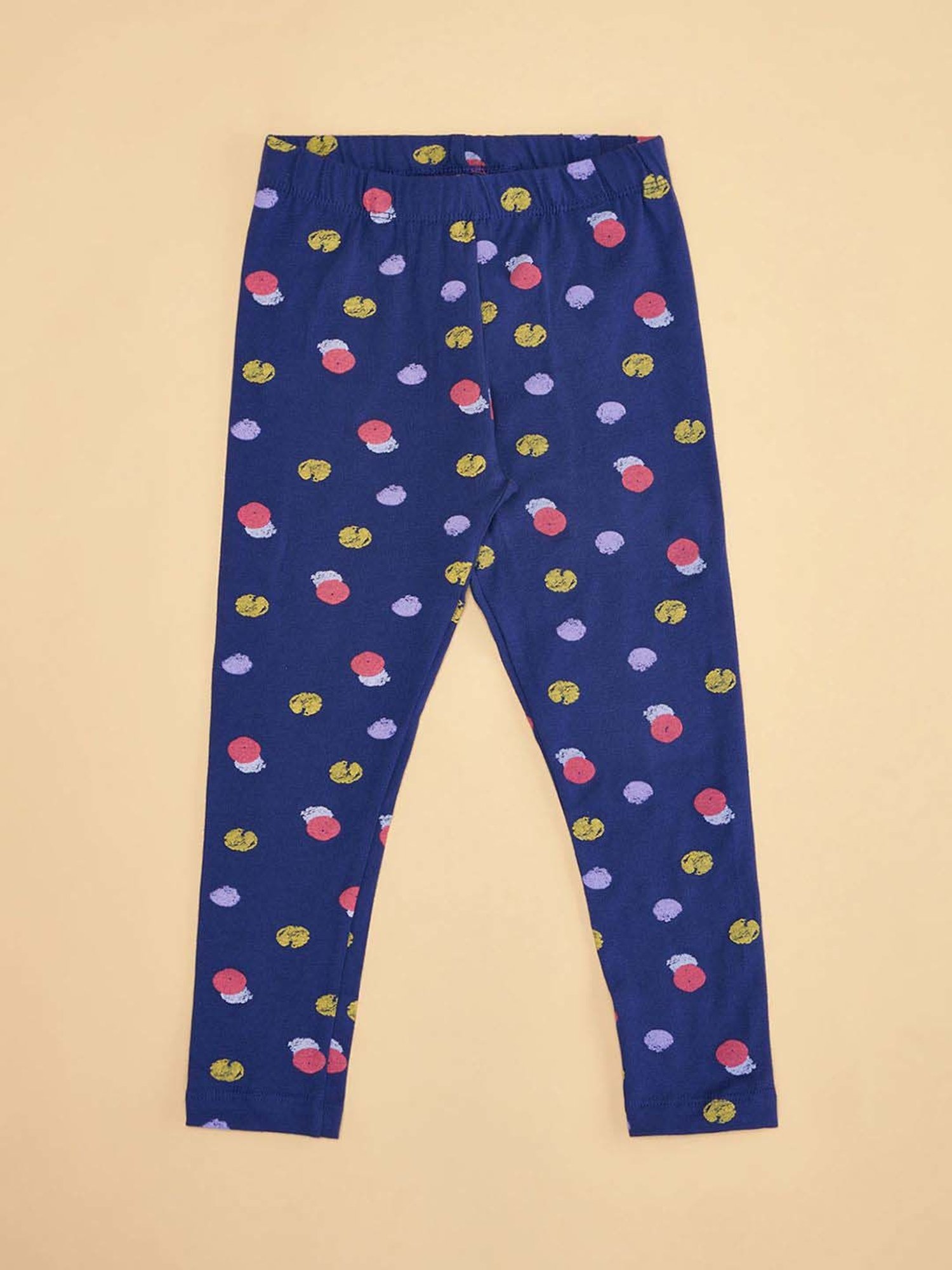 Pantaloons Junior Pink Cotton Embellished Leggings