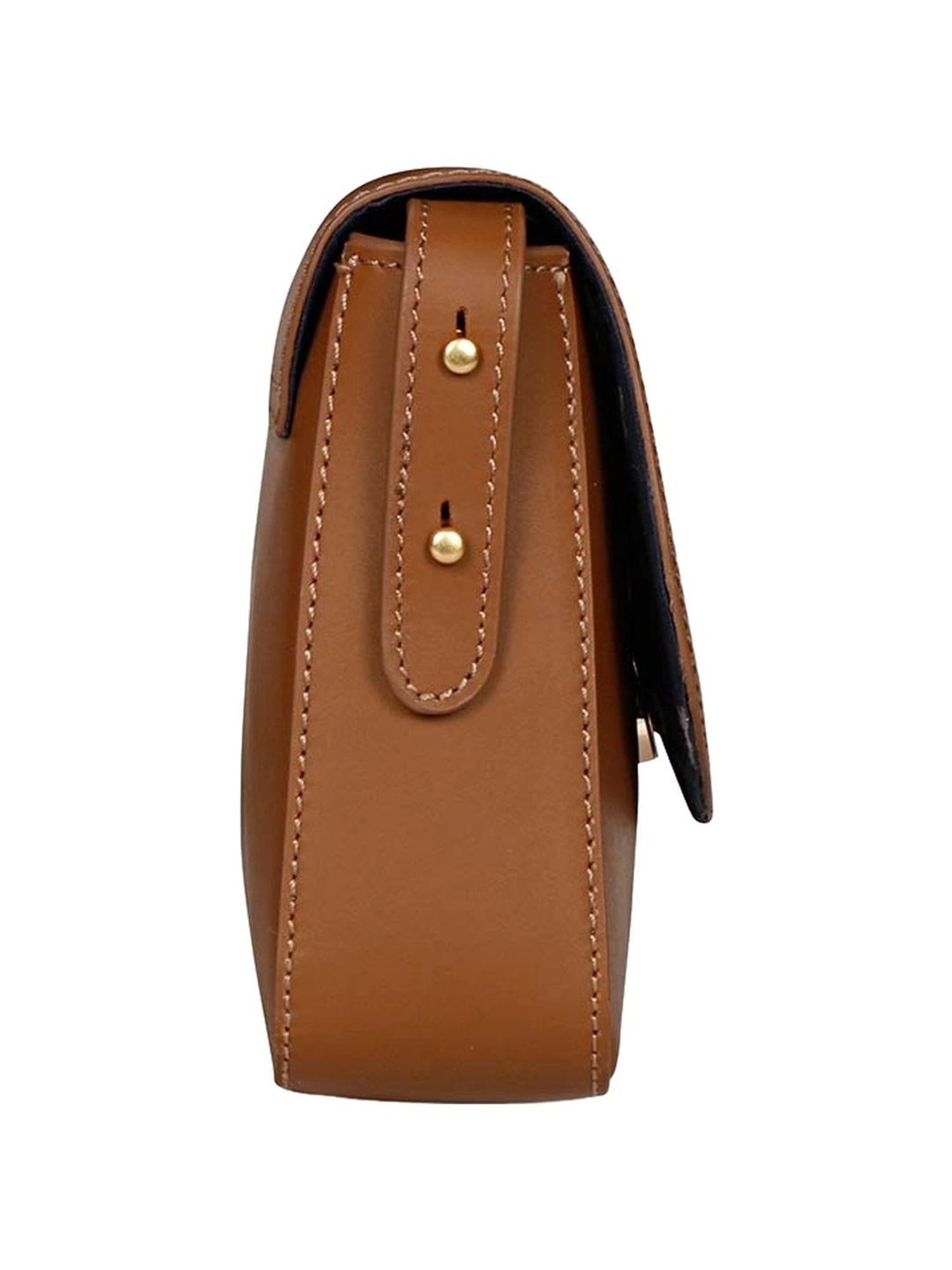 Saint G Tan Solid Medium Sling Handbag