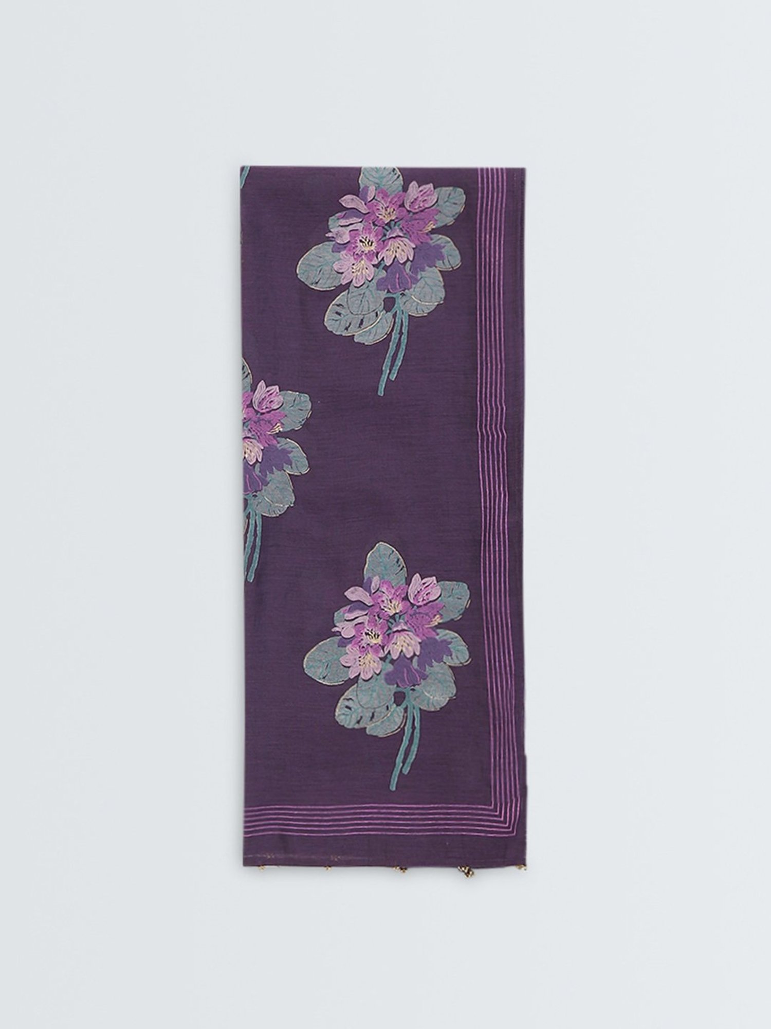 Zuba by Westside Purple Floral Printed Stole