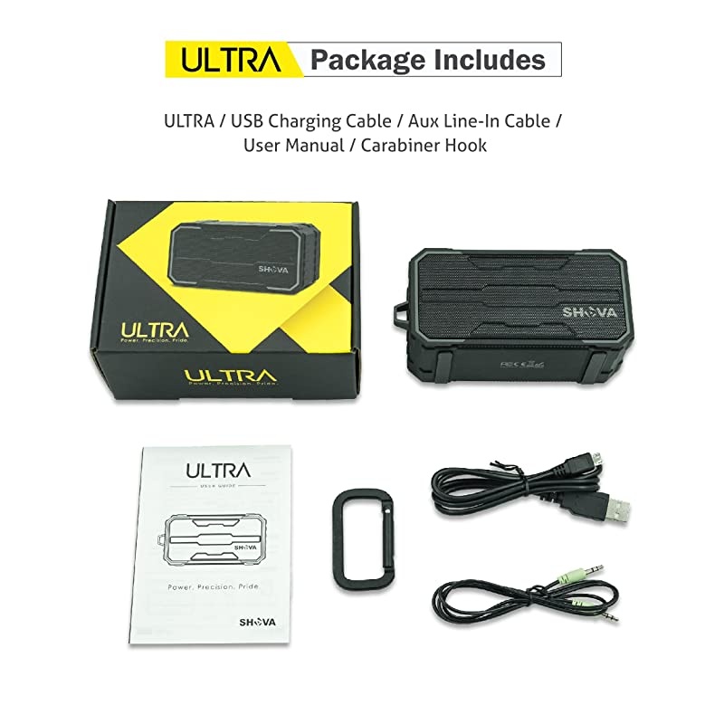 Bluetooth Speaker Outdoor IPX6 Waterproof Speaker Portable Wireless Speaker 10W Drivers Speaker Enhanced Bass Built in Mic Speakerphone Auxin MicroSD for BeachPoolParty and HikingUltra