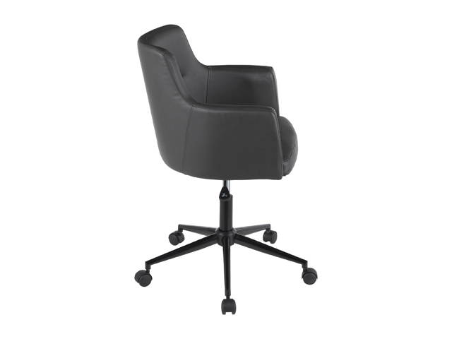 Lumisource OC-ANDRW PUGY Andrew Office Chair, Black Metal, Grey Pu