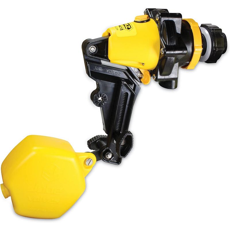 Jobe Valves J-TPV20DLT Heavy Duty Adjustable Topaz Water Tank Float Valve with Long Tail, 3/4 Inch Inlet, Black and Yellow (3 Pack)