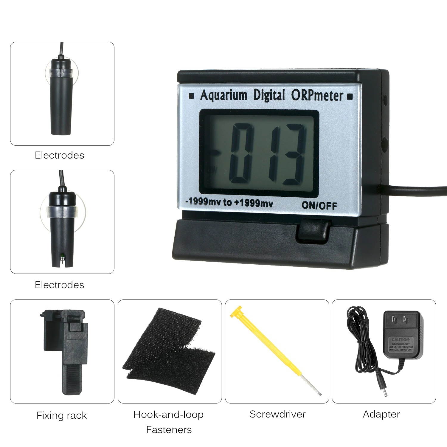 Aquarium Digital ORP Oxidation Reduction Potential Monitor Mini Online ORP Meter ORP Sensor Water Testing Equipment PH Tester
