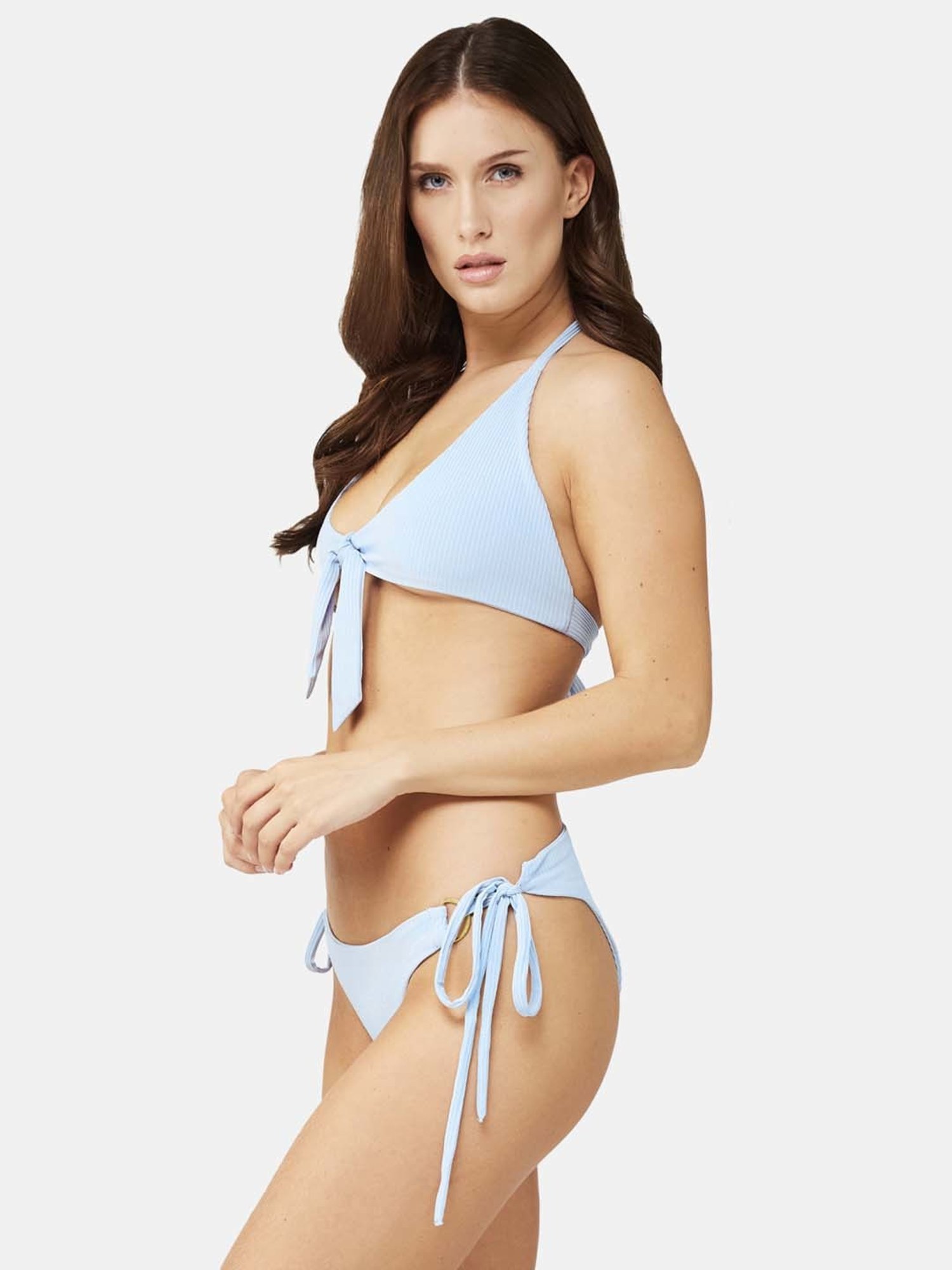 Secrets By ZeroKaata Black & Blue Plain Swimwear Bra Panty Set - Pack Of 2