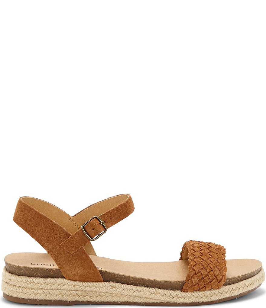 Lucky Brand Grecilyn Suede Espadrille Wedge Sandals