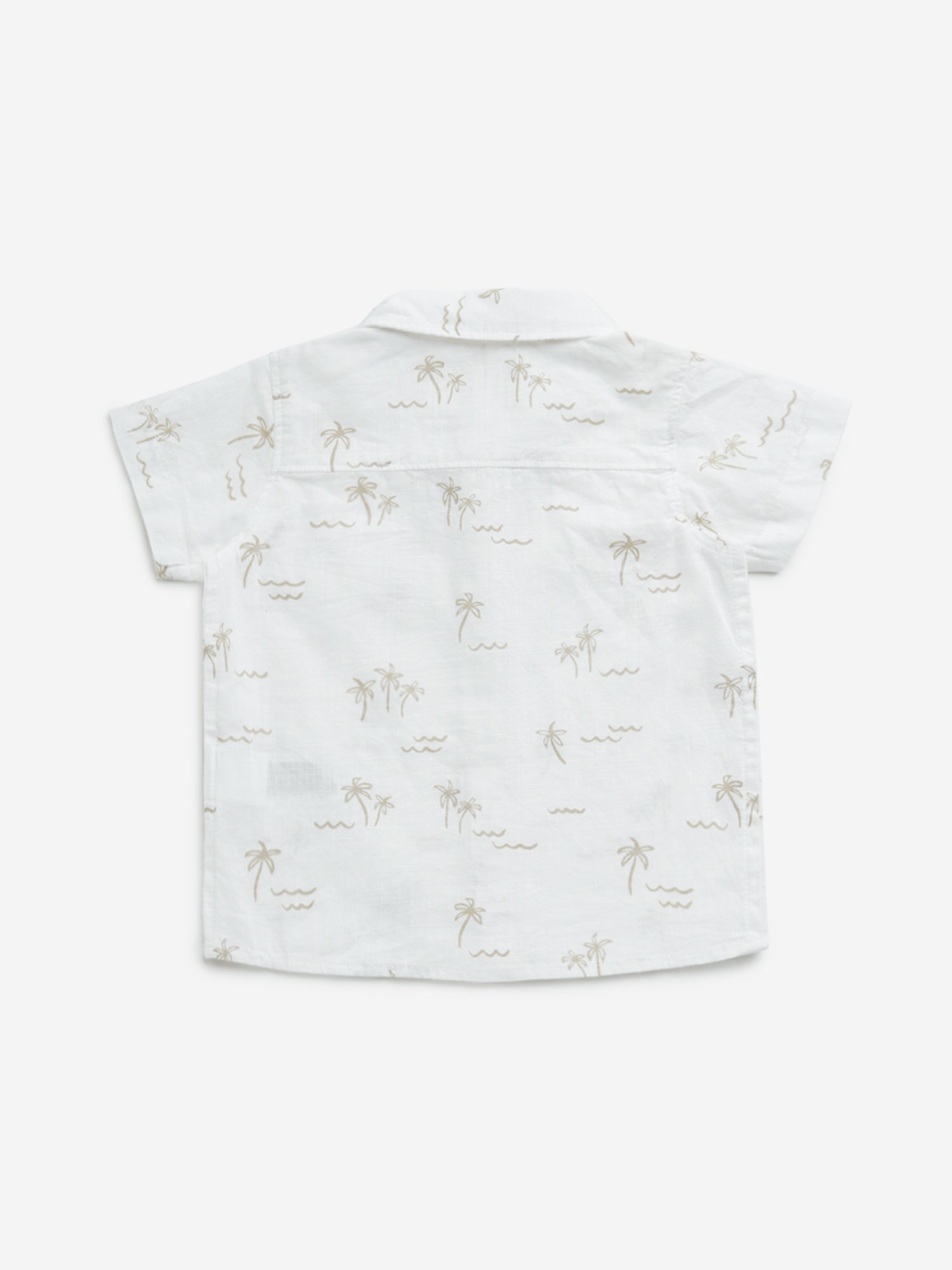 HOP Baby by Westside White Foliage Design Cotton Shirt