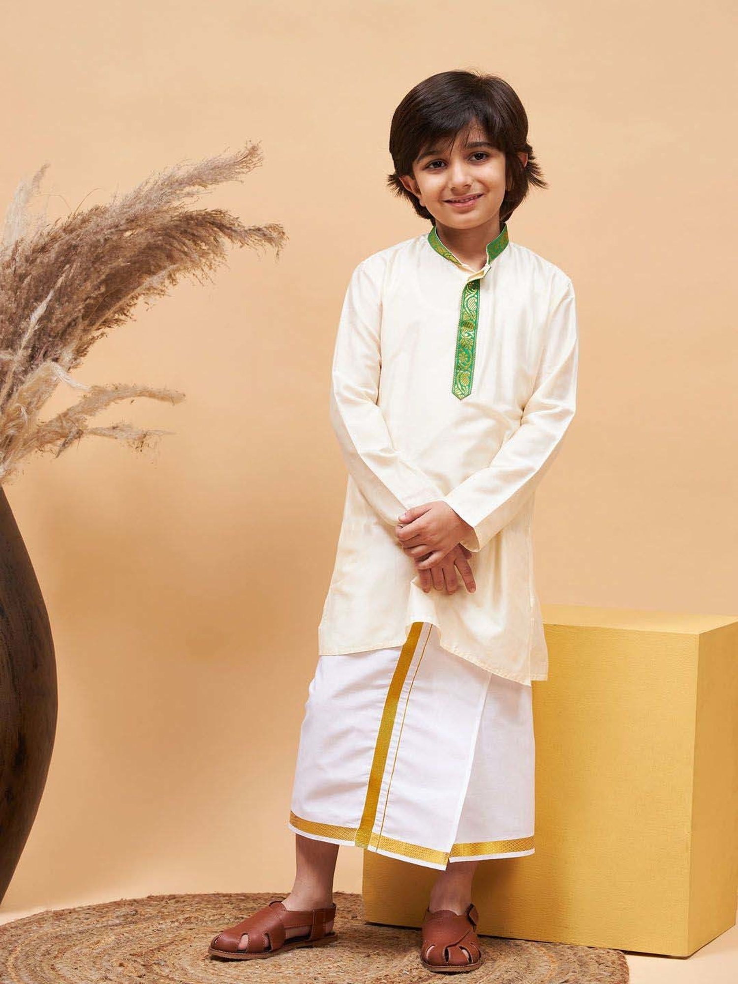 KISAH Kids Multicolor Cotton Printed Full Sleeves Kurta