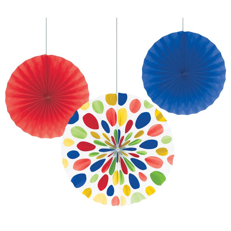 3ct Creative Converting Paper Fan Set