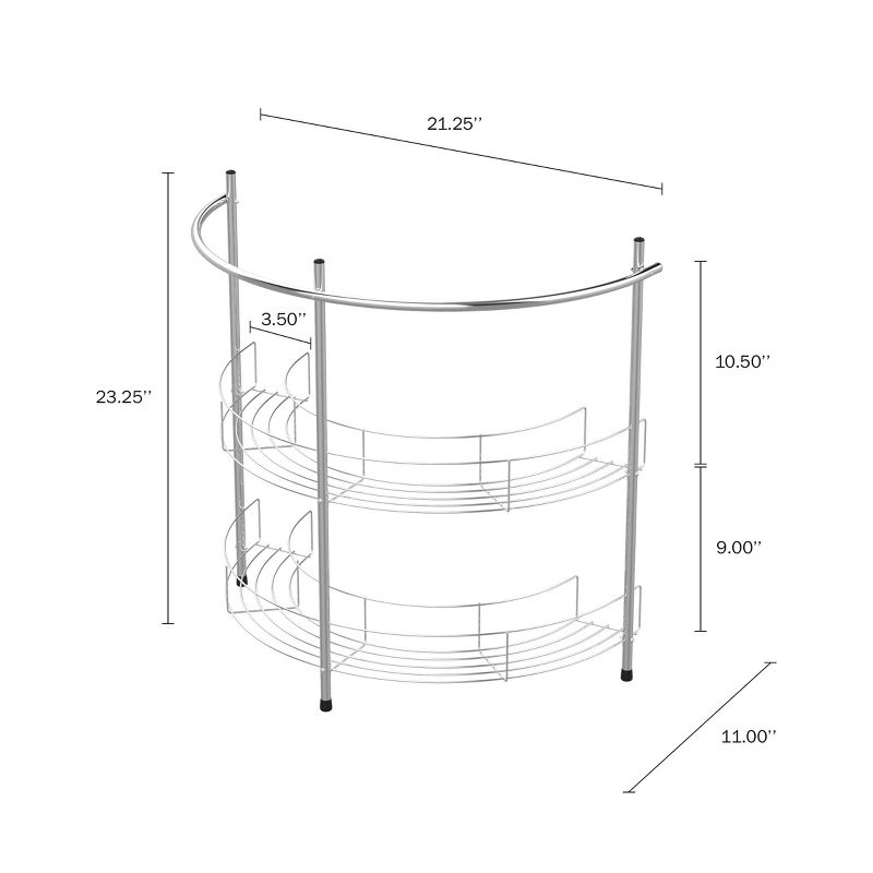Pedestal Sink Organizer Stainless Steel - Hastings Home