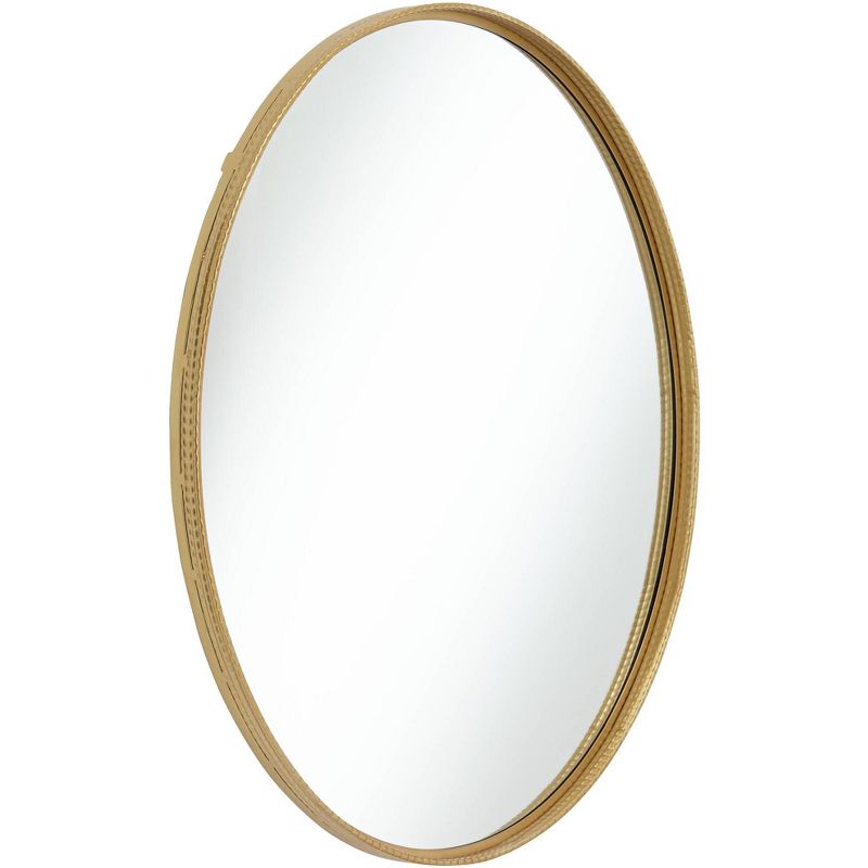 Noble Park Cally Gold 31 1/2" Round Metal Wall Mirror