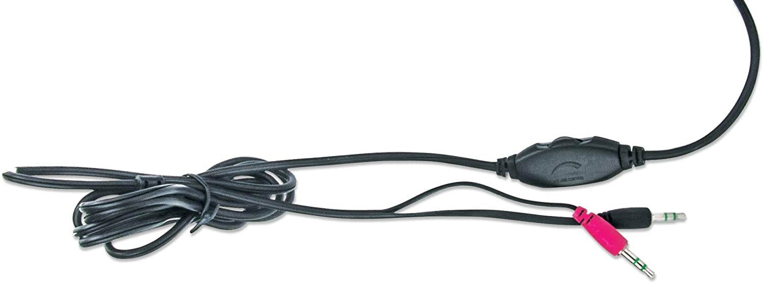 Stereo Headset  Lightweight Over-Ear Design 6 ft. (1.8 m) Connecting Cable and Two 3.5 mm Plugs for Audio and Built-in Adjustable Microphone