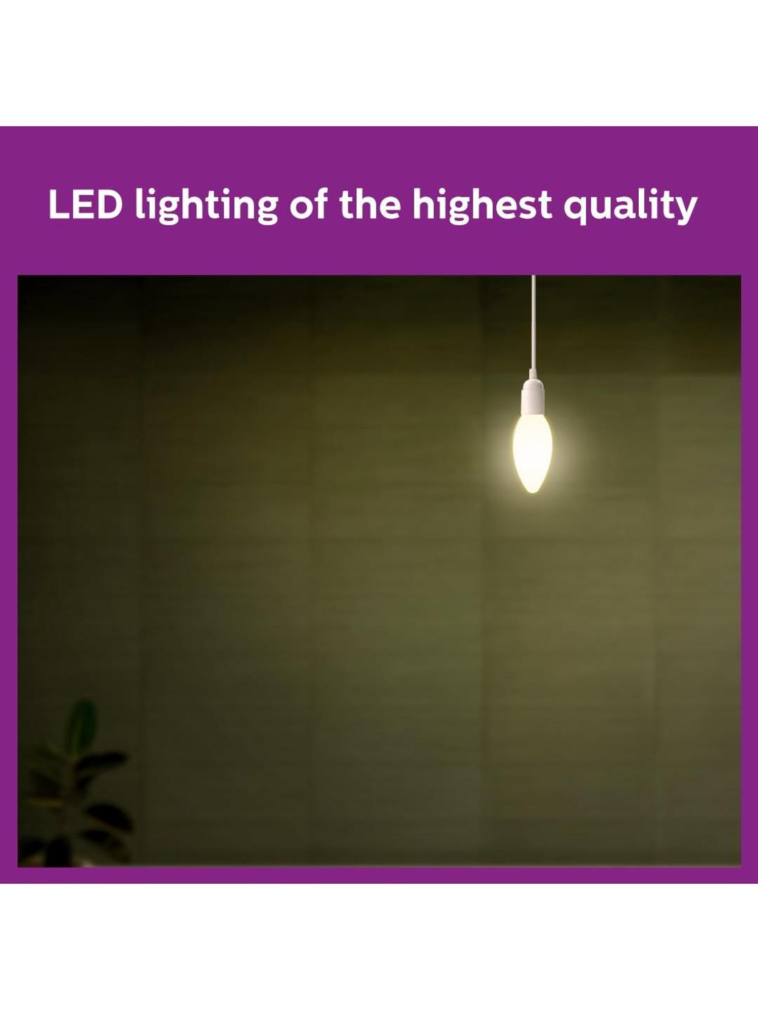 Philips 4-Watt, E14 Diffused Candle LED Bulb for Home & Decoration Pack of 2 (Warm White)