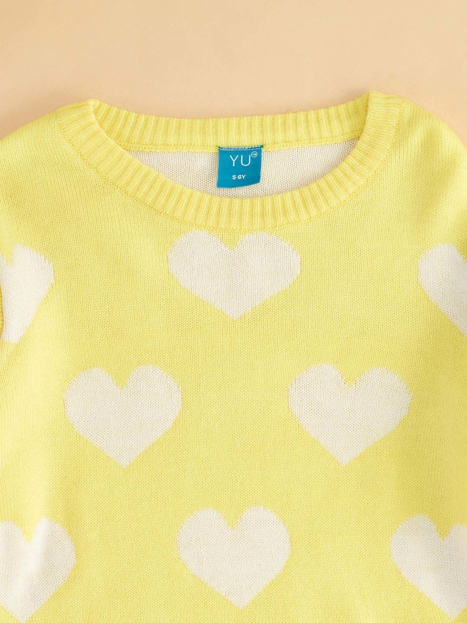 YU by Pantaloons Kids Yellow Printed Full Sleeves Sweater