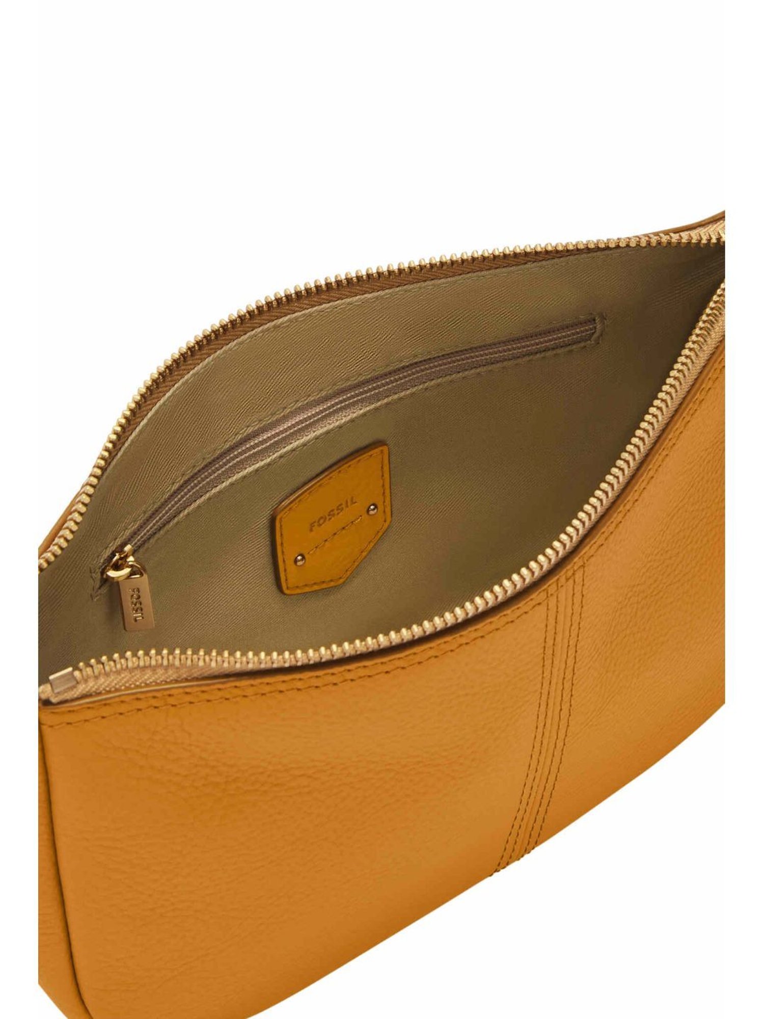 Fossil Yellow Solid Shoulder Handbag