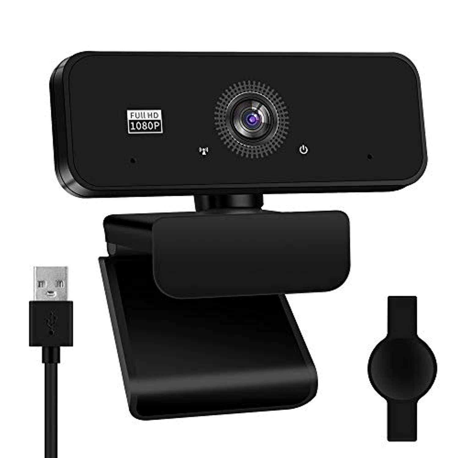 1080p webcam with microphone and privacy cover, yeoman usb 2.0 desktop laptop computer web camera with auto light correction,noise reduction,plug and play,for online classes,video