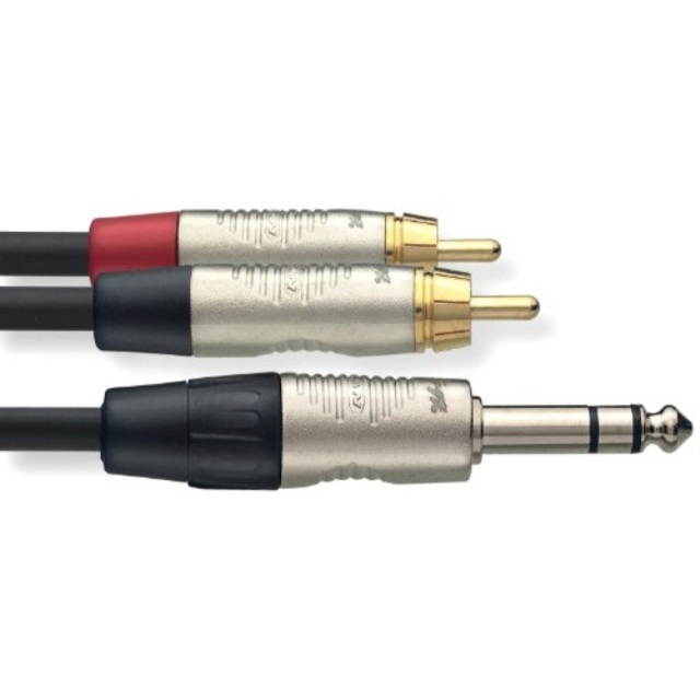 stagg 10ft. n series y cable  stereo phone plug / 2 x rca male