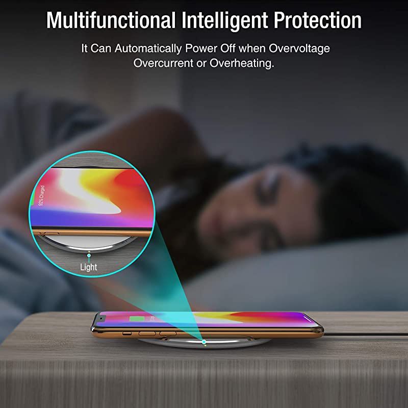 W1 Wireless Charger Thin Aviation Aluminum Computer Numerical Control Technology Fast Charging Pad GrayNO AC Adapter