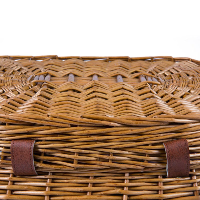 Northlight 15.5" Hand Woven Willow 2-Person Picnic Basket and Accessory Set - Brown