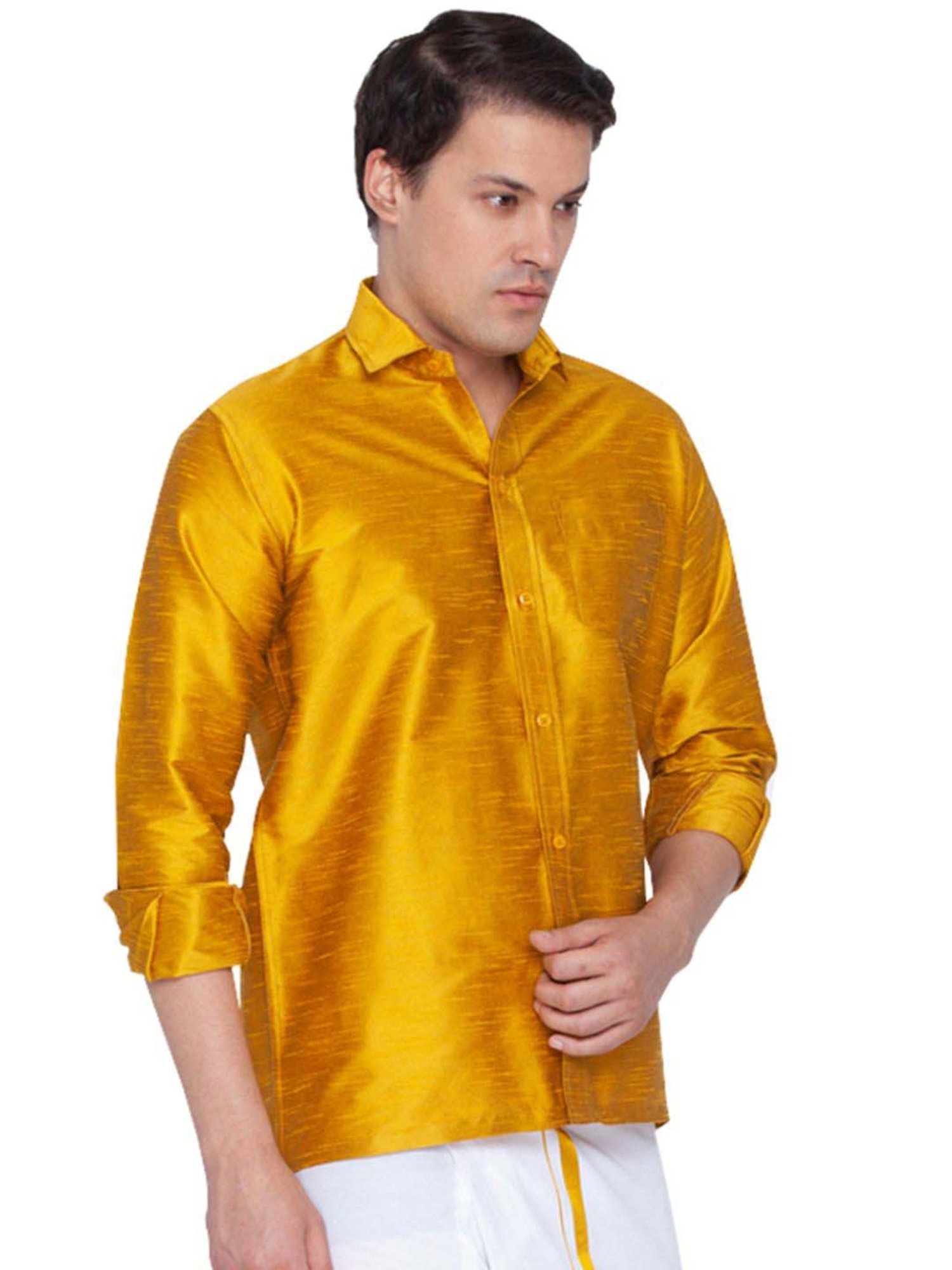 Ramraj Red Cotton Regular Fit Shirt