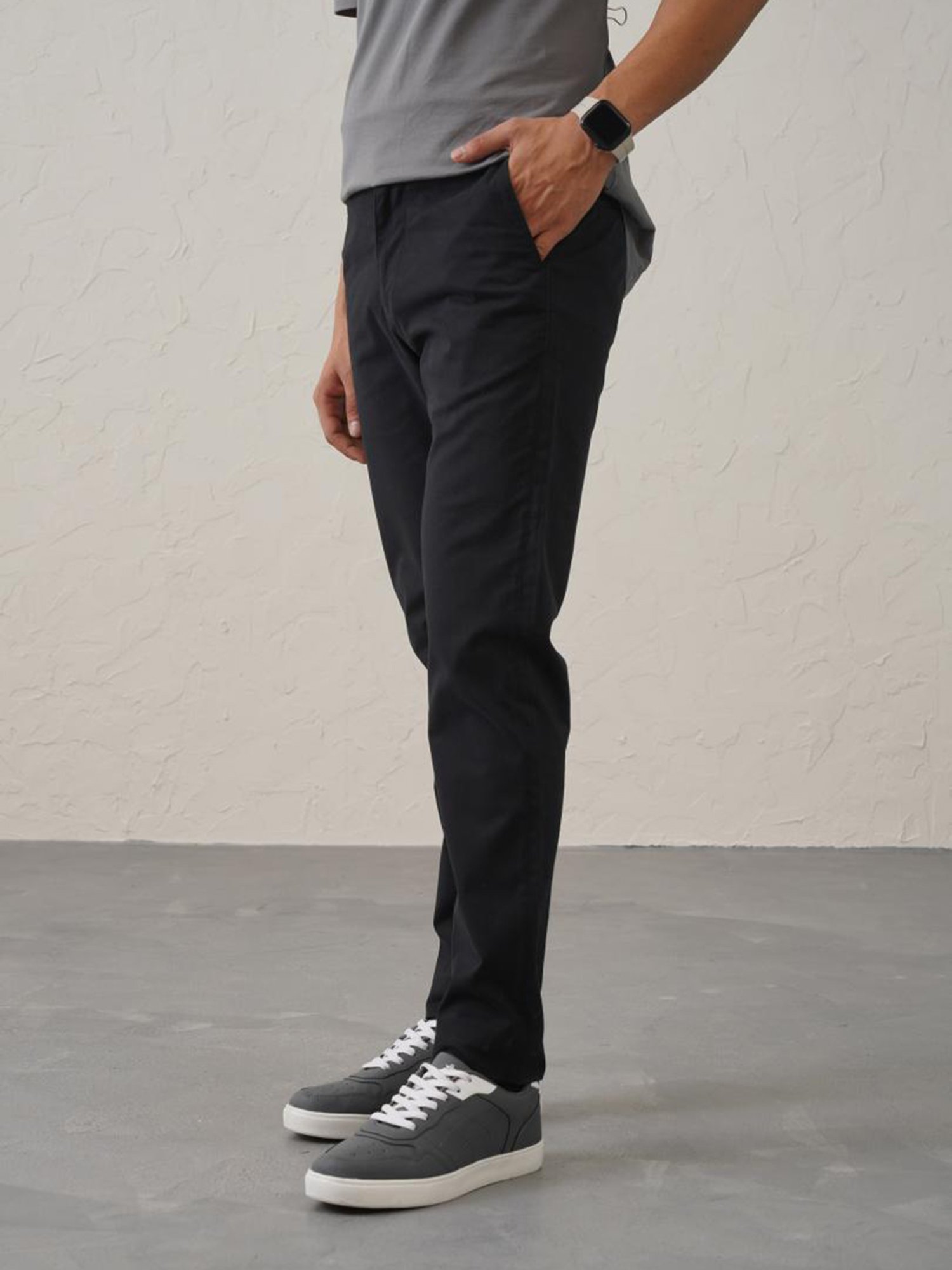 MinusOne Black Regular Fit Chinos