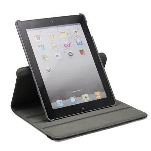 Checkered Black + Grey Rotating Stand Cover for Apple iPad 2 or iPad 3