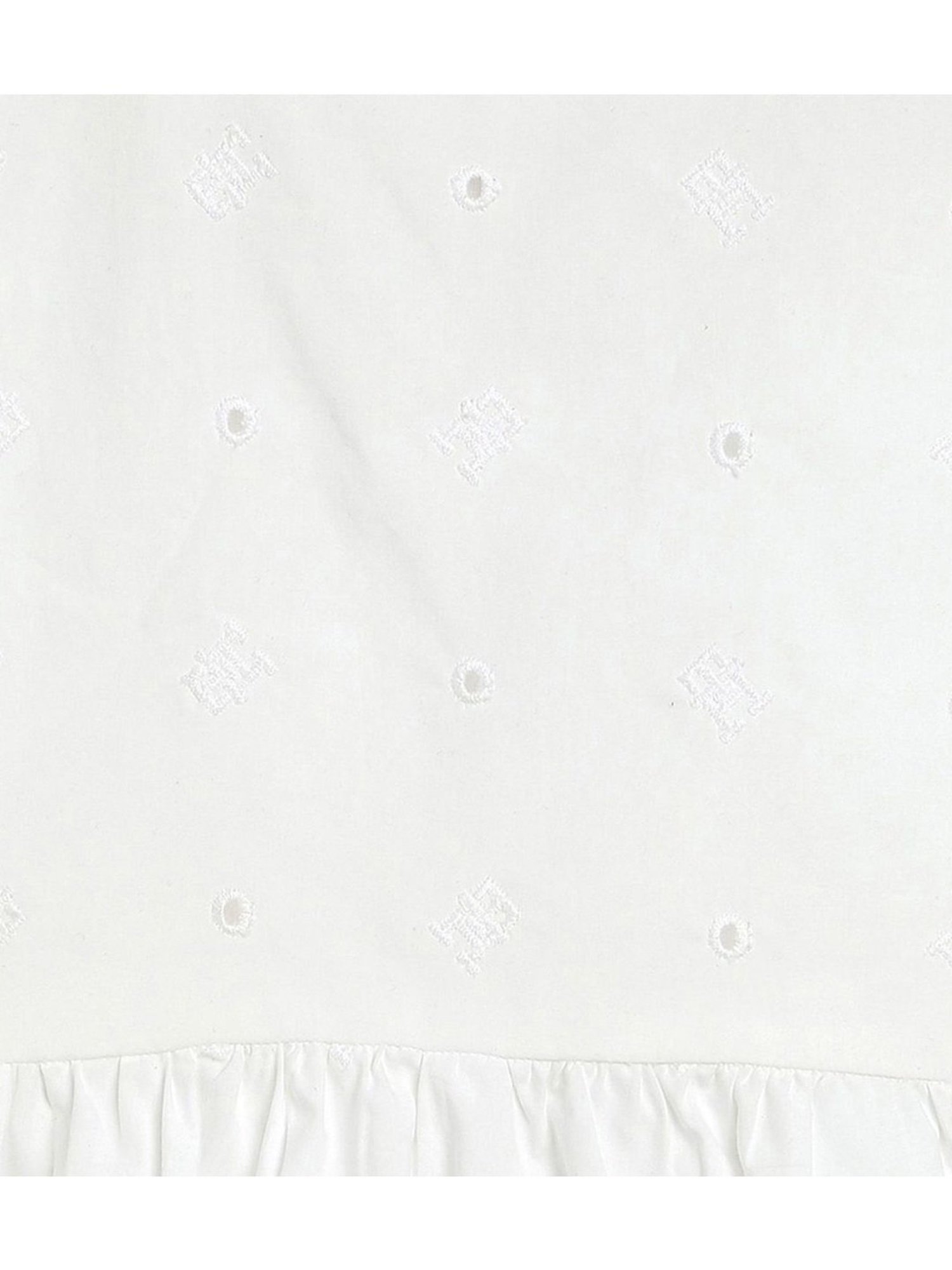 Tommy Hilfiger Kids White Embroidery Regular Fit Dress
