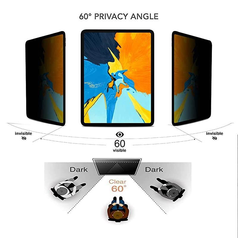 iPad Pro 129 Fully Removable Privacy Screen Protector Filter AntiSpy AntiGlare Filter Compatible with Apple PencilLandscape Privacy Fully Washable Privacy Filter for ipad pro 129 20202018
