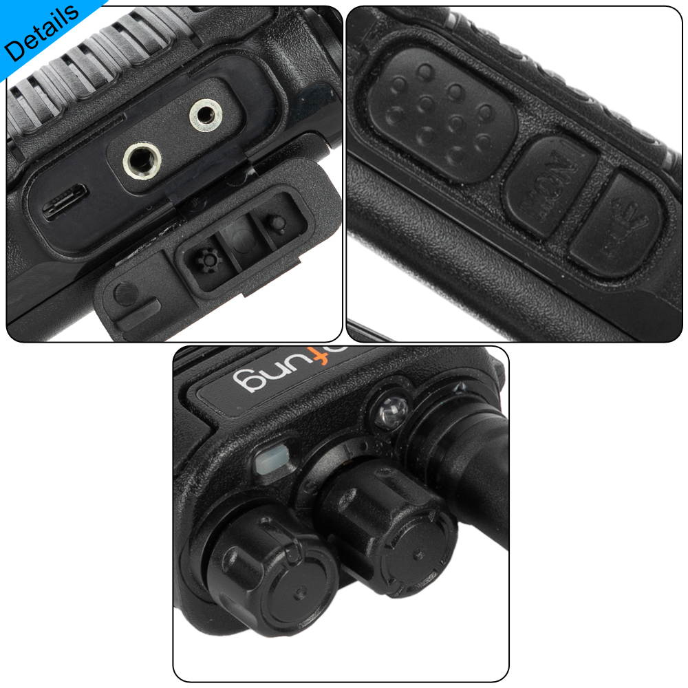 pofung USB 2pcs F8 2W 1500mAh 16-Channel Black Detachable Panel Fixed Antenna USB Integrated Charger Adult Analog Walkie-Talkie