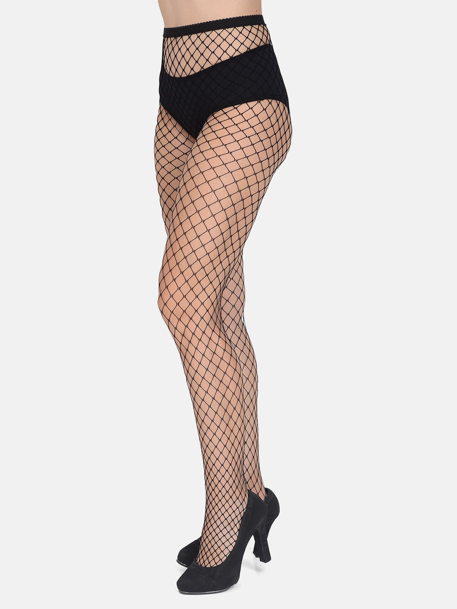 mod & shy Black Fishnet Design Stockings