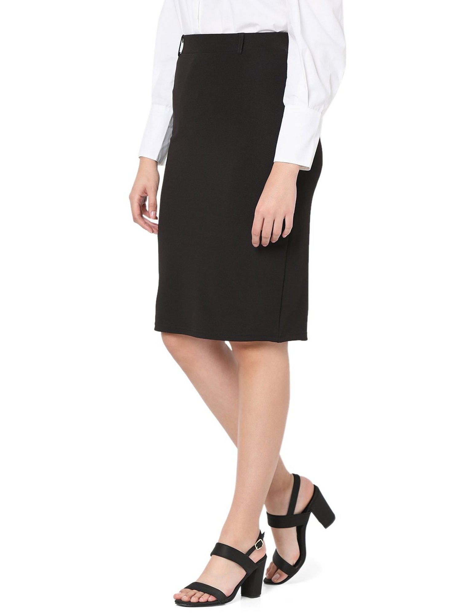 Smarty Pants Black Cotton Above Knee Skirt