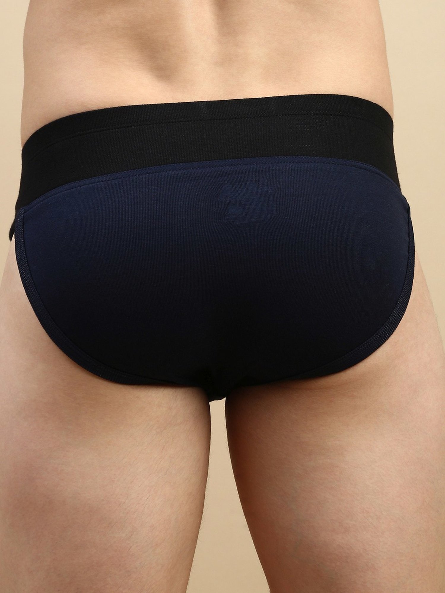 Zoiro Black Regular Fit Colour Block Briefs - Pack Of 2