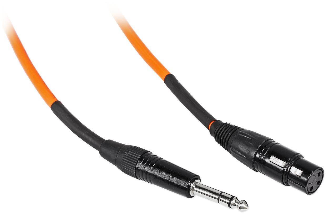 2 rockville rcxfb6o orange 6' female rean xlr to 1/4'' trs balanced cables ofc