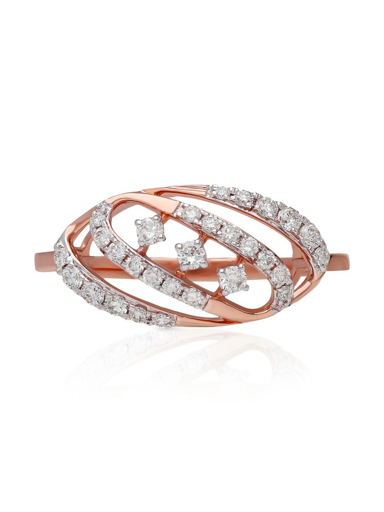 Malabar Gold and Diamonds 18k IGI Certified Diamond Rose Gold Ring for Women