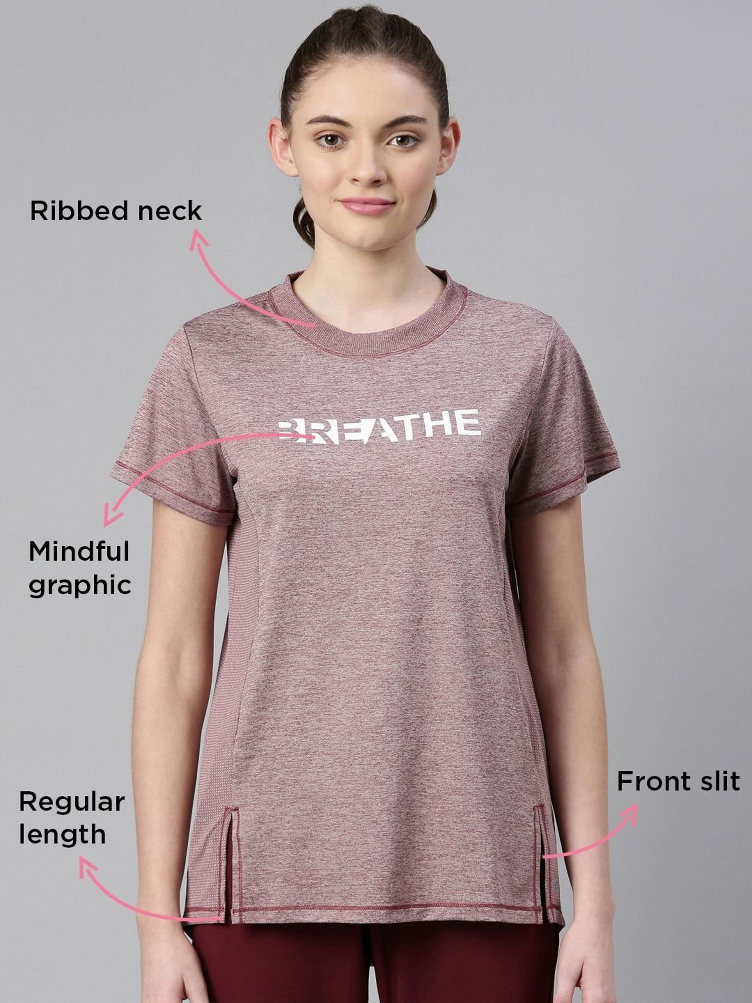 Enamor Red Graphic Print Sports T-Shirt