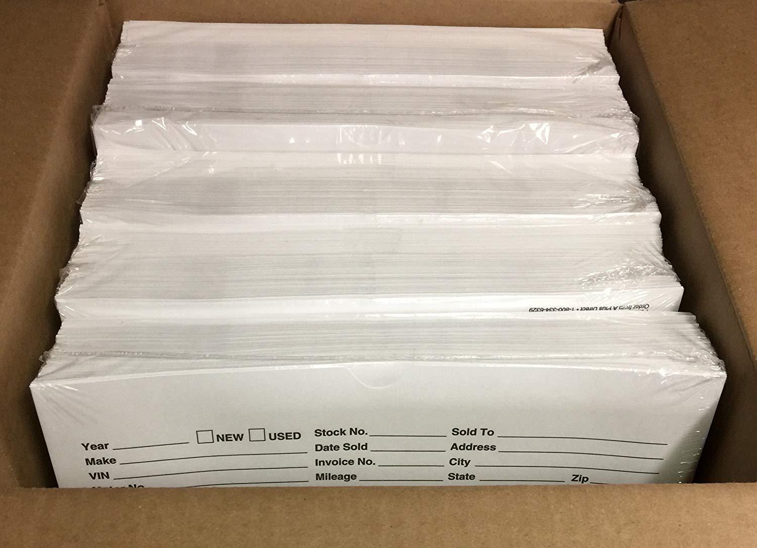 Vehicle Deal Jacket - Car Sales Envelope - White (P6) (500)