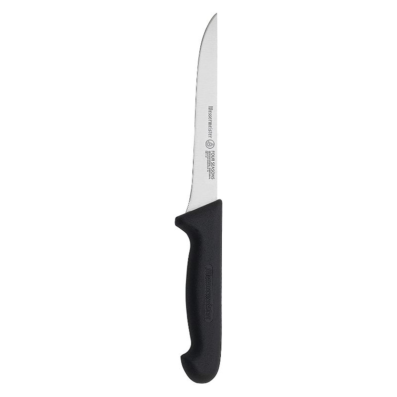 Messermeister Four Seasons Stainless Steel Wide Blade Chef's Knife for Chopping, Slicing, and Dicing with Comfortable Handle, 6 Inch