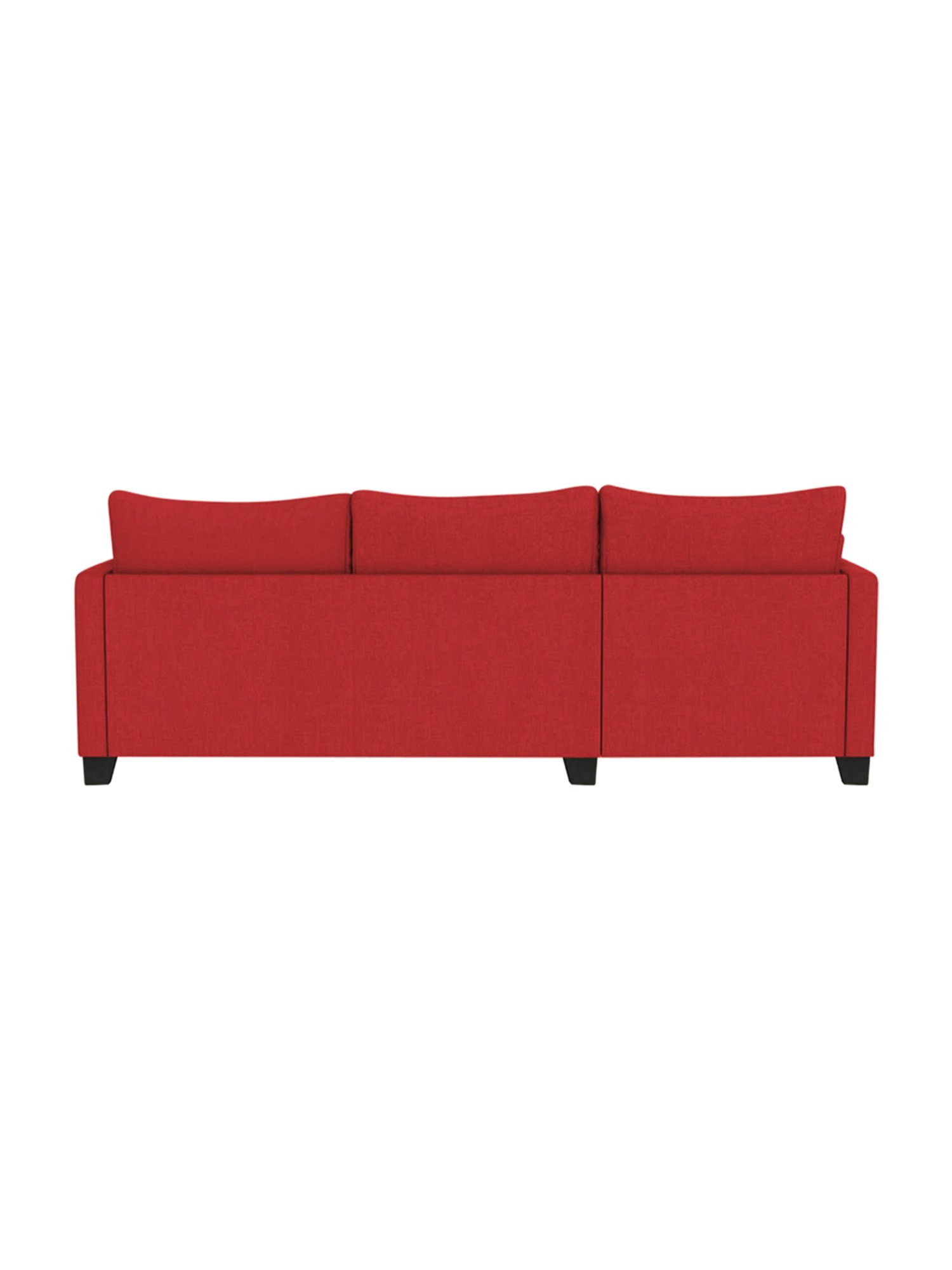 Trevi Duke Red Fabric & Neem Wood 6 Seater RHS Sectional Sofa