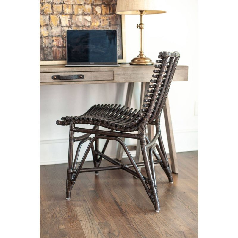Chandler Rattan Square Dining Chair Antique Black - East at Main