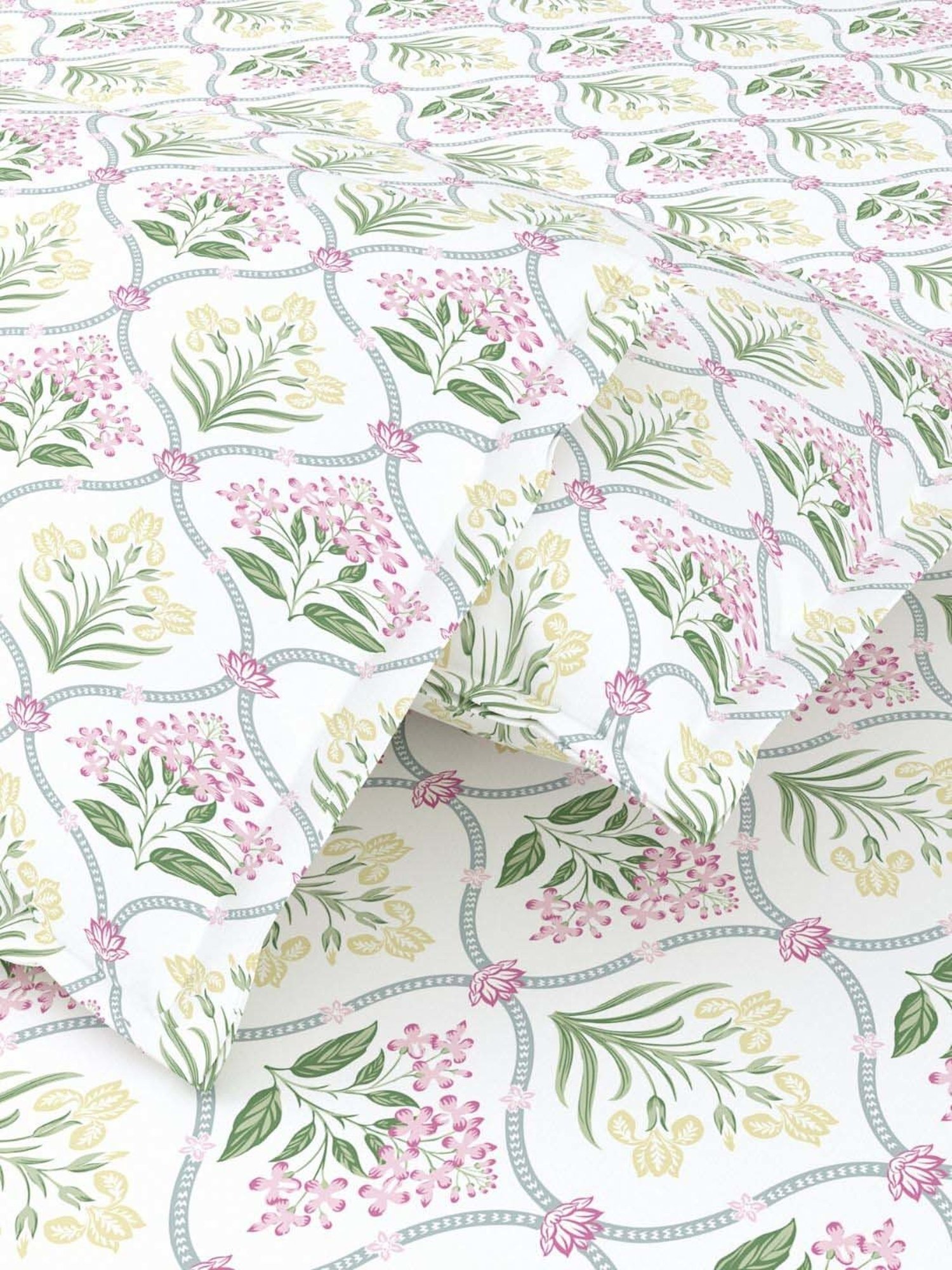 Haus & Kinder Cotton 186 TC Yellow Blossom Double Bedsheet with 2 Pillow Covers