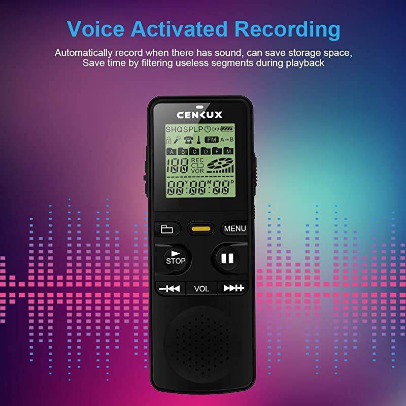 Digital Voice Recorder, 8GB 1536Kbps Double Microphone Noise Reduction Audio Voice Activated Recorder,Portable Sound Recorder MP3 Player for Lectures/Meetings/Interviews/Learning