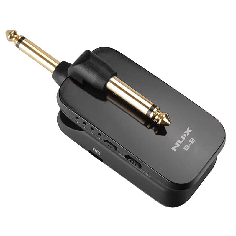 B-2 Wireless Guitar System 2.4GHz Rechargeable 4 Channels Wireless Audio Transmitter Receiver 4ms Latency for Passive Guitar (Black)