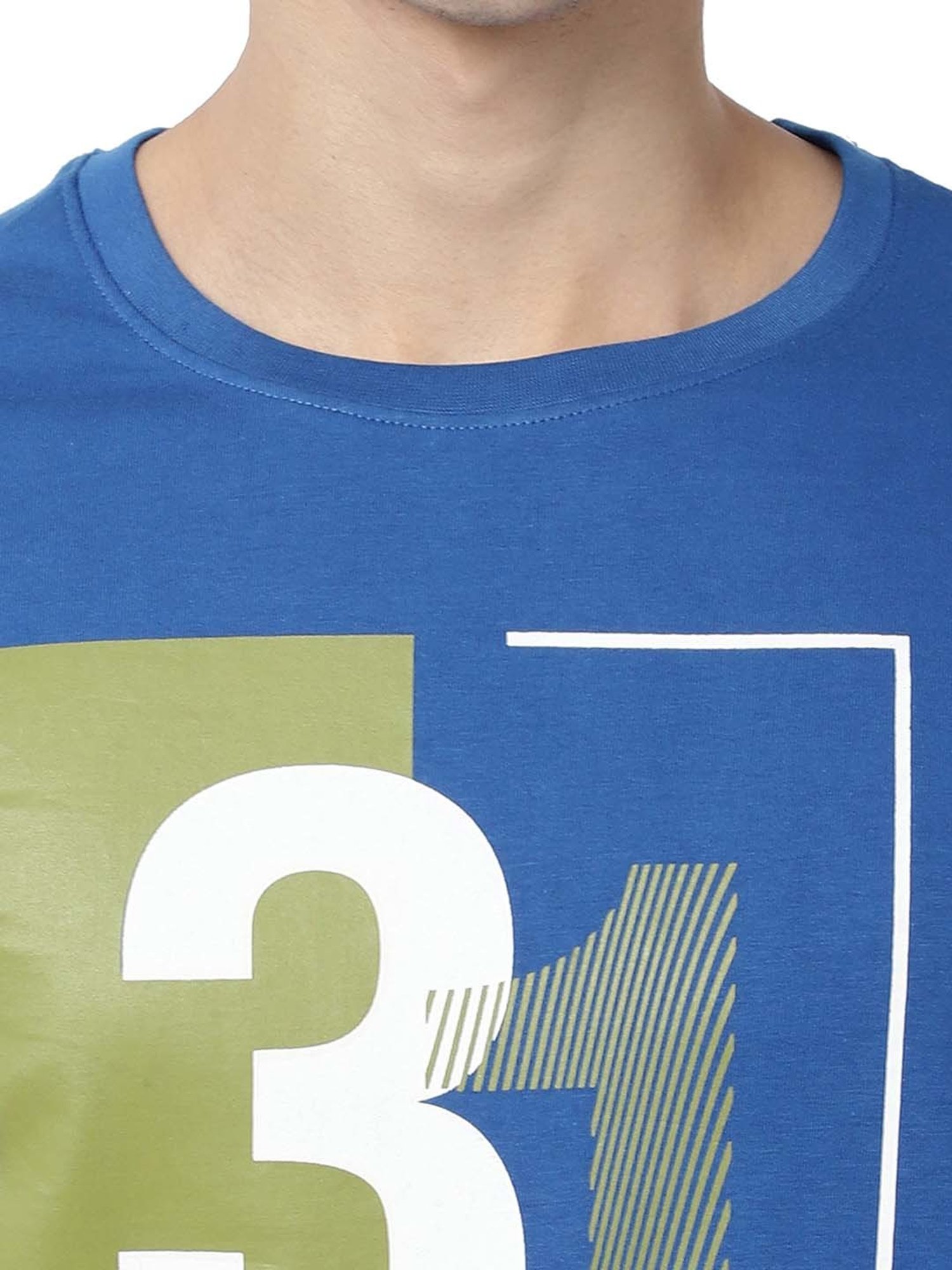 AD by Arvind Royal Blue Crew T-Shirt