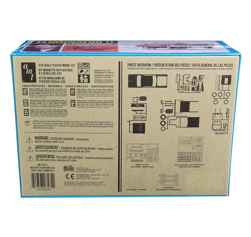 Skill 2 Model Kit Mercury Cyclone Funny Drag Car "Dyno" Don Nicholson's "Eliminator II" 1/25 Scale Model by AMT