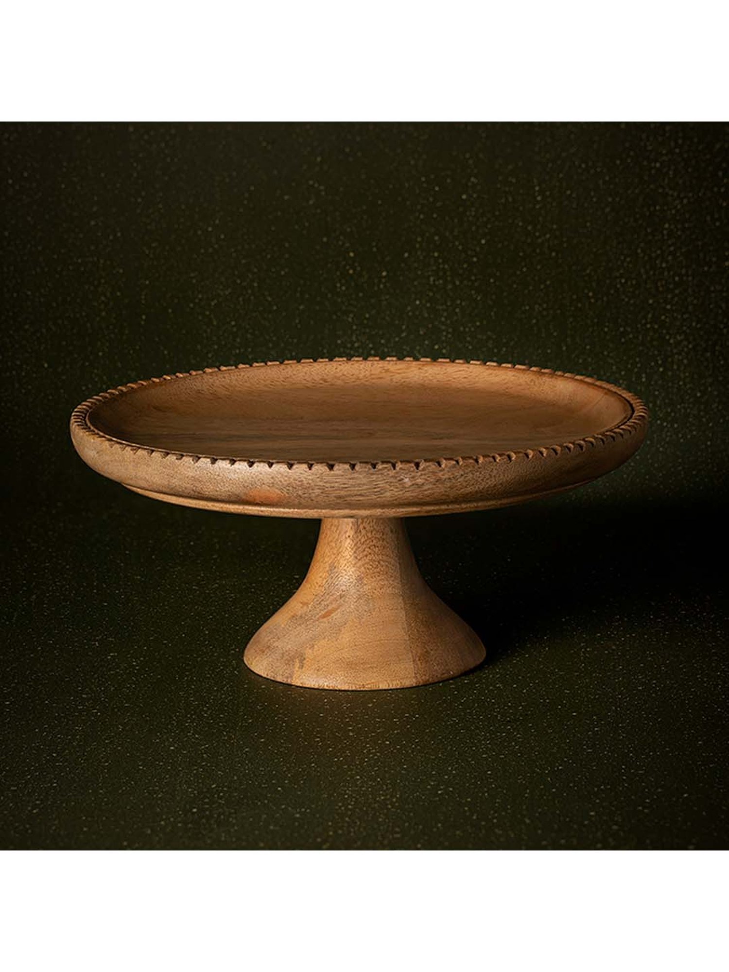 ellementry Country Home Mango Wooden Cake Stand - Set of 1
