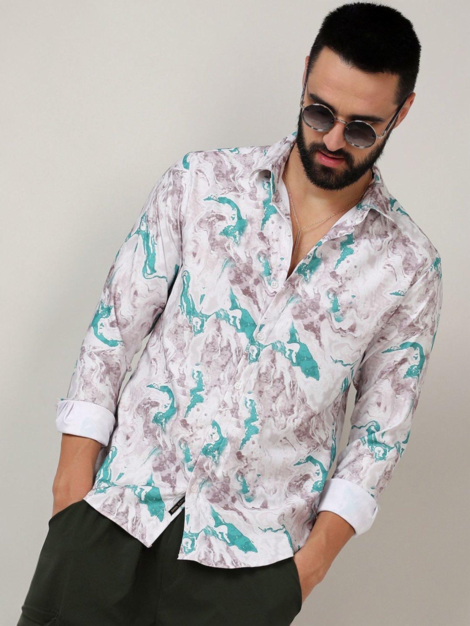 Campus Sutra Multicolored Regular Fit Printed Shirt