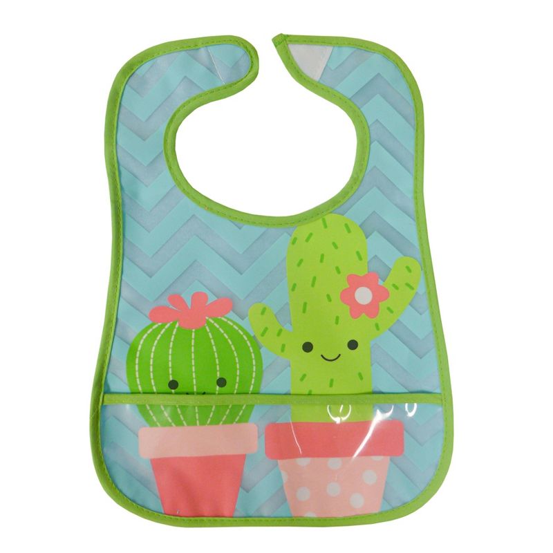 Neat Solutions Girl Printed Translucent Peva/Knit Terry Bib Set - Llama-Cactus-Goat - 3pk