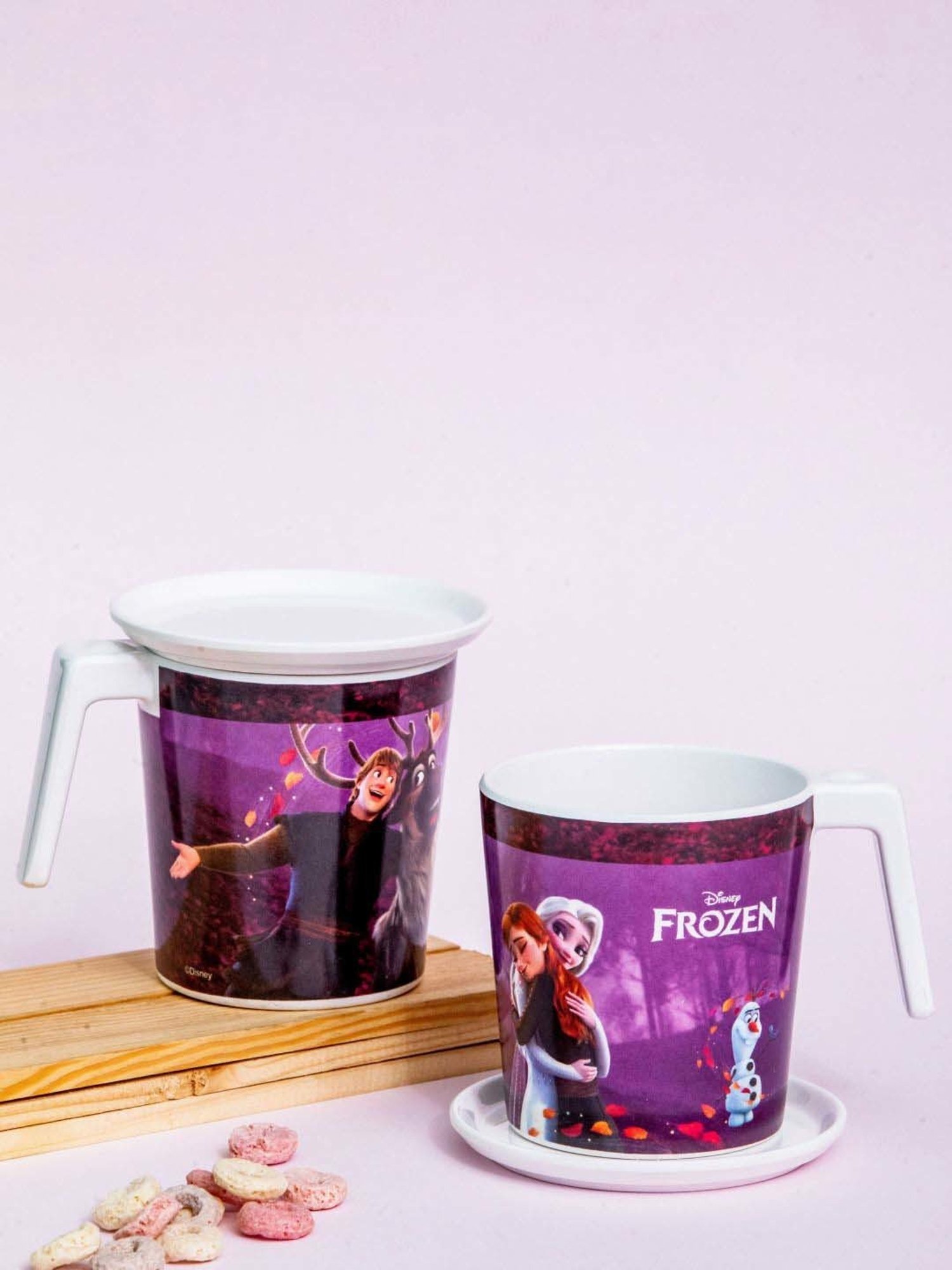 Servewell Frozen Purple Melamine Laura Mug Large Kids Set (0.32 L) - Set of 4