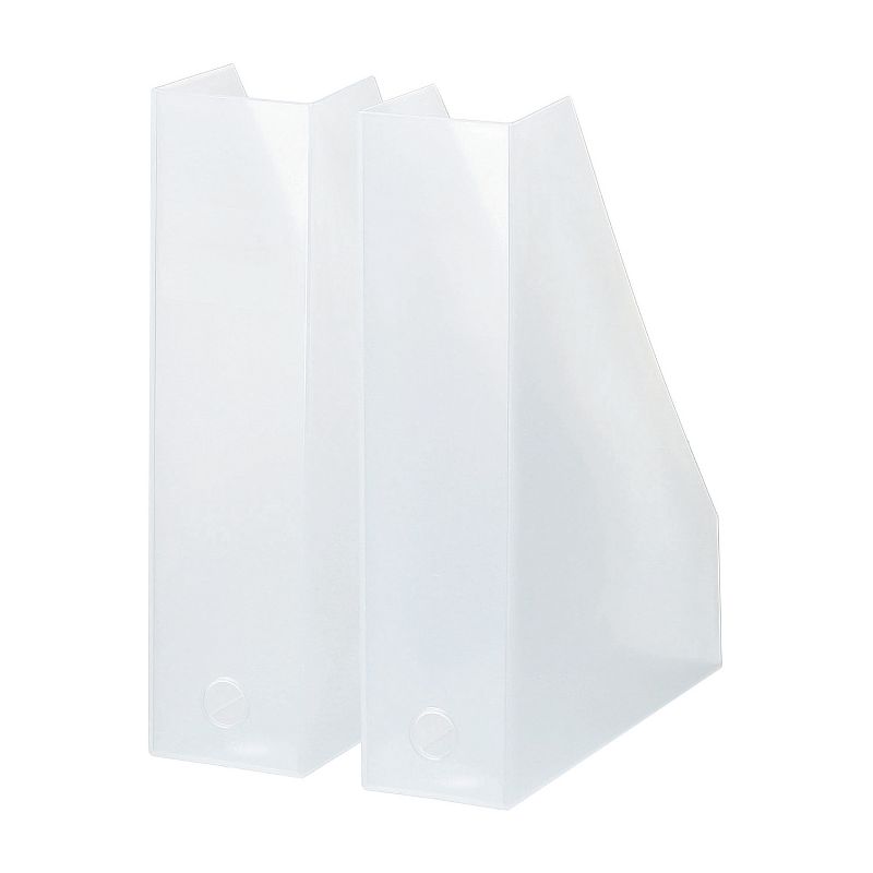 Like-It MX-19 Versatile Home and Office Desktop Storage Solution Paperwork/Folder File Box Organizer, White (2 Pack)