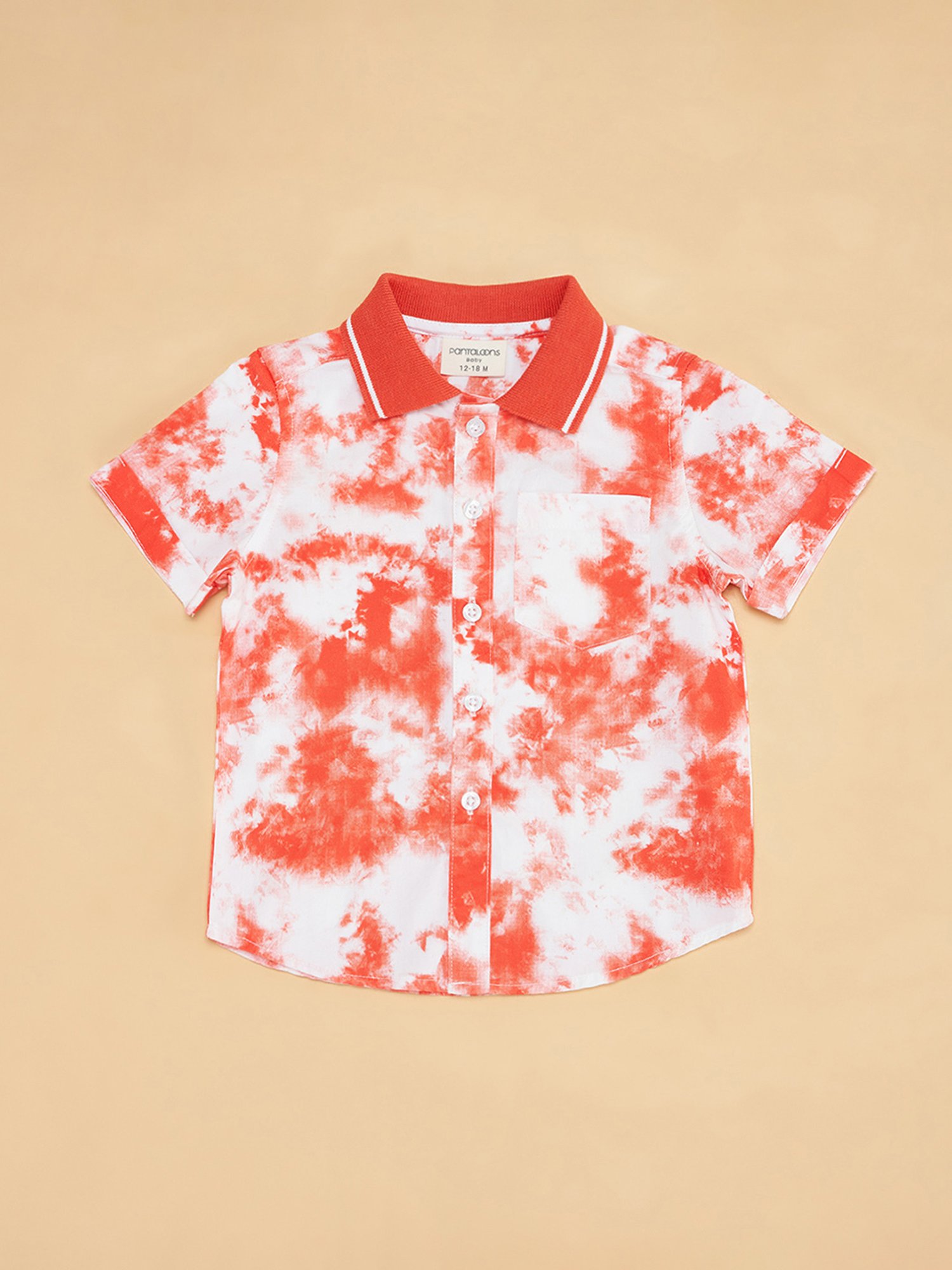 Pantaloons Baby White & Red Printed Full Sleeves Shirt