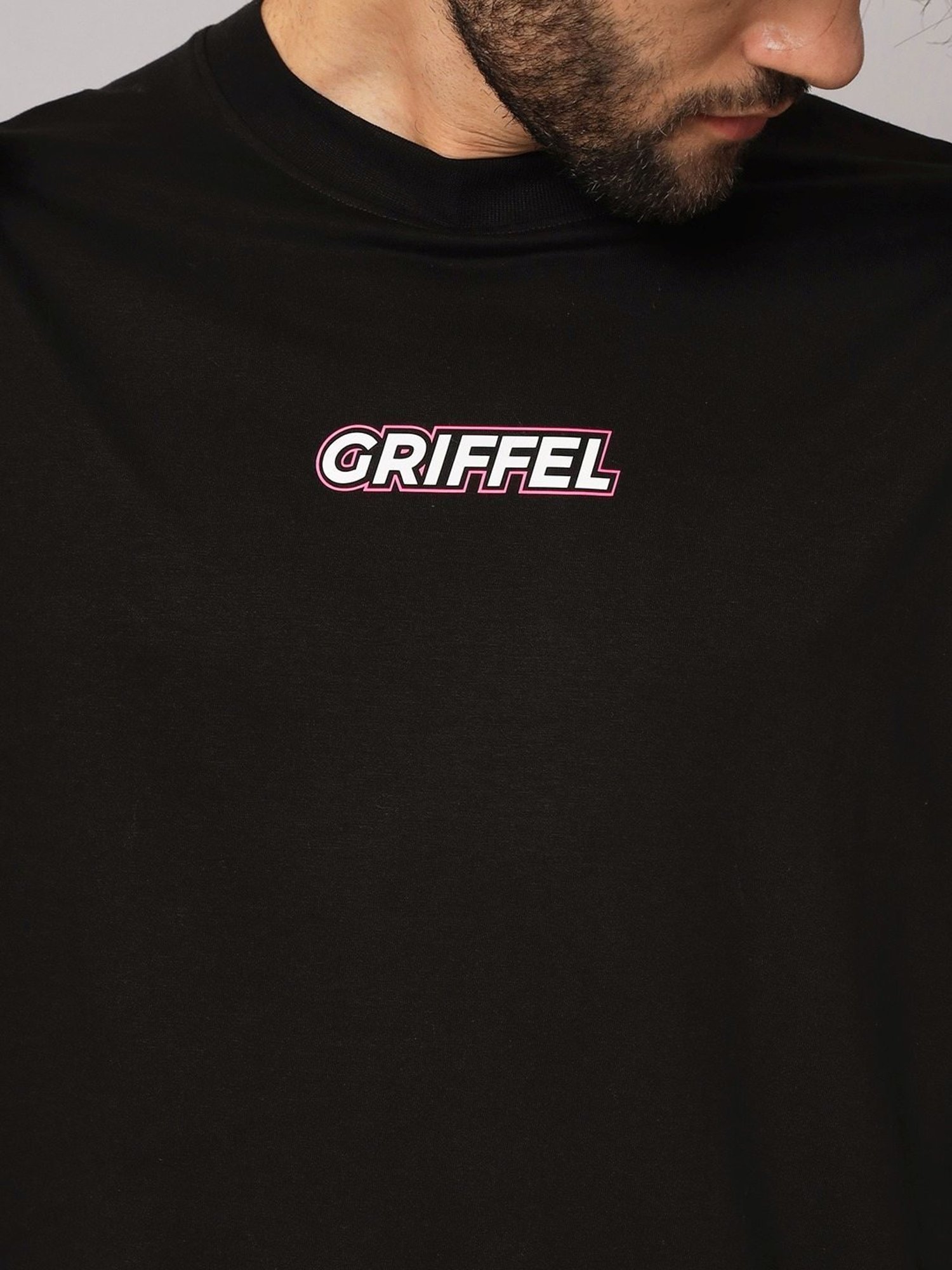 Griffel Black Cotton Loose Fit Printed Co-Ord Set